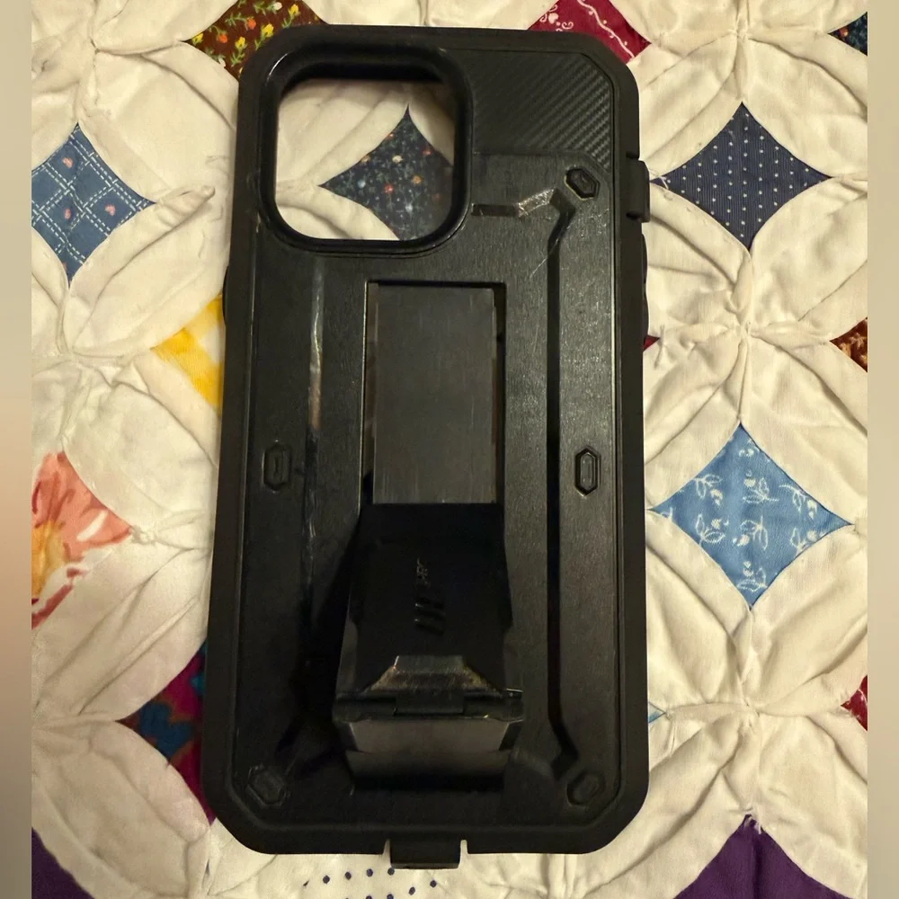 Black iPhone 14 Pro Max Case with Kickstand - Durable Protection